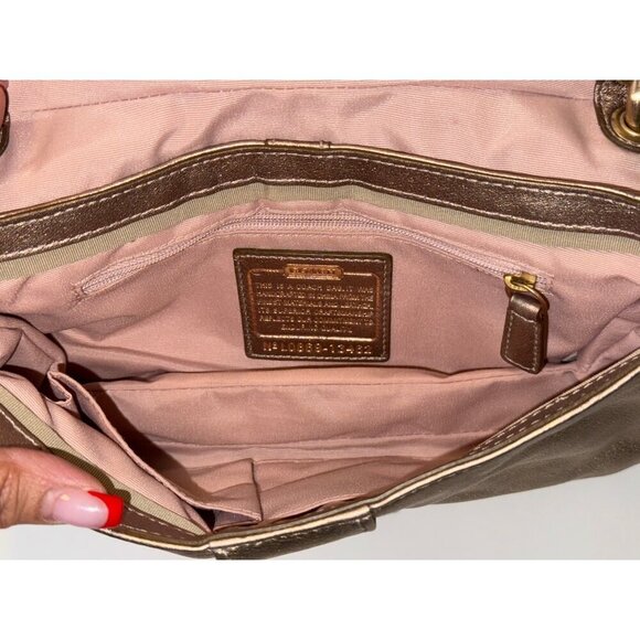 Coach Madeline Metallic Rose Vintage Coach Shoulder Purse 6X10 - Picture 10 of 16